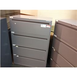 GREY 4 DRAWER LATERAL FILE CABINET