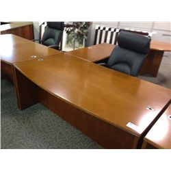 CHERRY L-SHAPE EXECUTIVE DESK