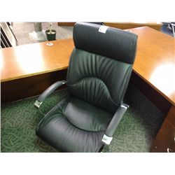 BLACK FULL LEATHER HIGH BACK EXECUTIVE CHAIR