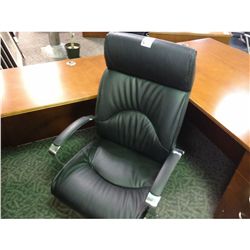 BLACK FULL LEATHER HIGH BACK EXECUTIVE CHAIR