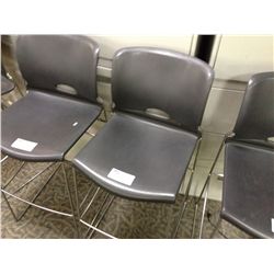 BLACK SLIMLINE STACKING STOOL 29" HIGH