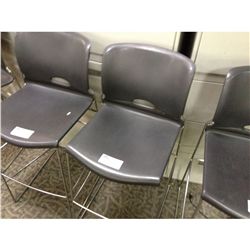 BLACK SLIMLINE STACKING STOOL 29" HIGH