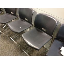 BLACK SLIMLINE STACKING STOOL 23" HIGH