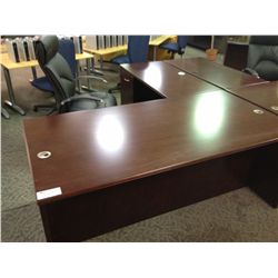 DARK MAHOGANY L-SHAPE EXECUTIVE OFFICE SUITE