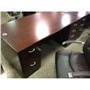 Image 2 : DARK MAHOGANY BOW FRONT DOUBLE PEDESTAL DESK