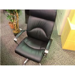 BLACK FULL LEATHER HIGH BACK EXECUTIVE CHAIR