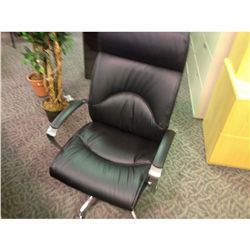 BLACK FULL LEATHER HIGH BACK EXECUTIVE CHAIR
