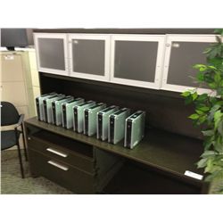 DARK WOOD CREDENZA WITH GLASS DOOR HUTCH