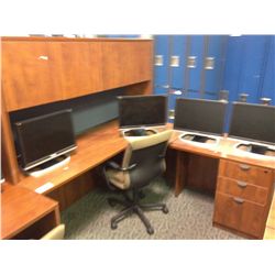 CHERRY CORNER DESK WITH HUTCH