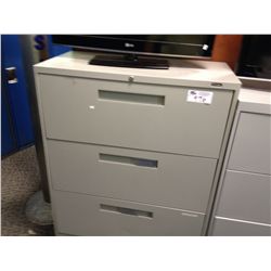 GREY 4 DRAWER LATERAL FILE CABINET
