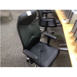 BLACK LEATHER ERGONIMIC EXECUTIVE TASK CHAIR