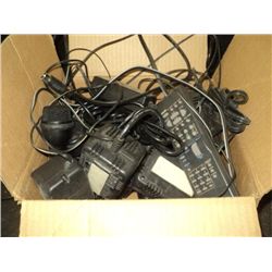 BOX OF CHARGERS, REMOTES