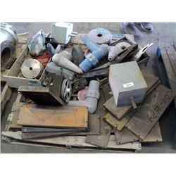 PALLET: MIXED GRINDING WHEELS, METAL PLATES, VALVES