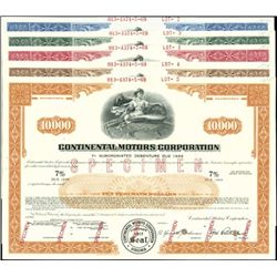 Continental Motors Corp. Registered Bonds,