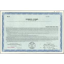 Enron Corp. Registered Bond Specimens