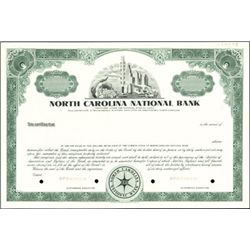 North Carolina Banking Stock Specimens