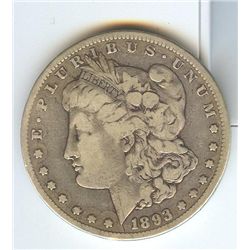 1893CC Morgan $  VG/F  rim ding 11:00
