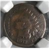 Image 2 : 1877  Indian penny  NGC VG cleaned