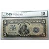 Image 1 : 1899  $5  silver certificate Indian Chief  PMG15