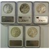 Image 2 : ( 5 ) 2007 P JAMESTOWN COMMEMORATIVE SILVER DOLLARS, ALL NGC MS 69