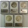 Image 2 : ( 5 ) 2007 P JAMESTOWN COMMEMORATIVE SILVER DOLLARS, ALL NGC MS 69