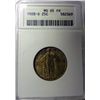 Image 1 : 1928-S STANDING LIBERTY QUARTER OLD ANACS HOLDER MS65 FH A SUPERB GOLDEN GEM