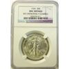 Image 1 : 1943 Walker half $  NGC unc rev cleaned