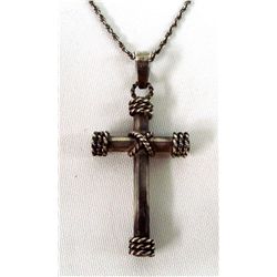 Mexican Taxco Sterling Cross Necklace