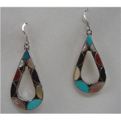 Zuni Channel Set Pierced Earrings