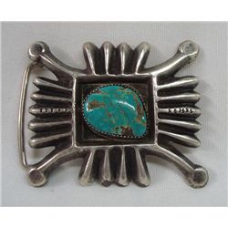 Navajo Traditional Turquoise Belt Buckle