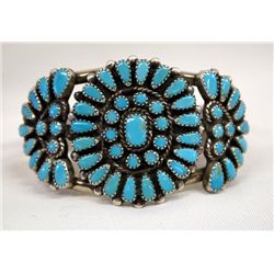 Vintage Navajo Turquoise Cluster Bracelet