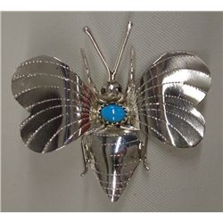 Navajo Sterling Butterfly Pin - Linda Yazzie