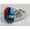 Image 1 : Zuni Sterling Channel Inlay Ring - Lincoln