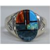 Image 2 : Zuni Sterling Channel Inlay Ring - Lincoln