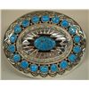 Image 1 : Navajo Sterling Silver Turquoise Buckle by Muskett