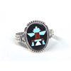 Image 1 : Zuni Sterling Overlay Knifewing Bracelet - Etsate