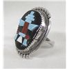 Image 1 : Zuni Overlay Stone to Stone Knifewing Ring - Etsat