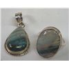 Image 1 : Sterling Silver Peruvian Opal Ring & Pendant