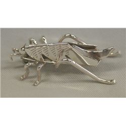 Navajo Sterling Silver Cricket Pin - T. Yazzie