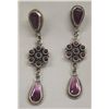 Image 1 : Navajo Sterling Purple Shell Earrings - D. Brown