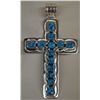 Image 1 : Navajo Sterling Turquoise Cross Pendant - Hallmark