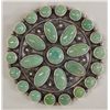 Image 1 : Navajo Nevada Green Turquoise Pin/Pendant - Brown