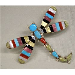 Zuni Sterling Silver Dragonfly Pin/Pendant