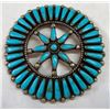 Image 1 : Zuni Turquoise Sterling Silver Petit Point Concho