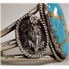Image 2 : 1970's Sterling Turquoise Horny Toad Bracelet