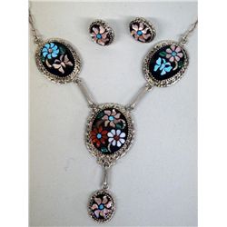 Zuni Necklace & Earring Set - Signed