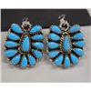 Image 2 : Navajo Sterling Turquoise Pierced Earrings