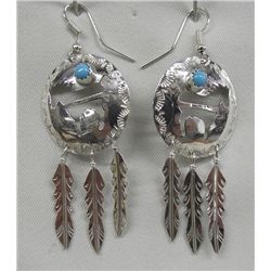 Navajo Sterling Horse Cutaway Earrings - J. James