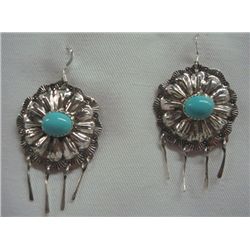 Navajo Sterling Turquoise Earrings - Edison Begay