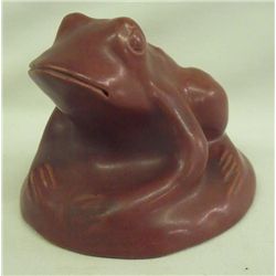 1939 Sequoyah Red Pottery Frog Figure - Ada